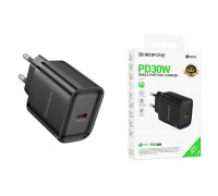 Сетевое зарядное устройство USB-C BOROFONE BA84A Flare star PD 30W (черный)