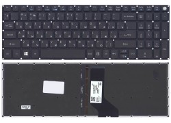 Клавиатура для ноутбука Acer Aspire E5-573 черная с подсветкой