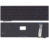 Клавиатура для ноутбука Asus G771 черная без рамки с красной подсветкой