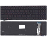 Клавиатура для ноутбука Asus G771 черная без рамки с красной подсветкой
