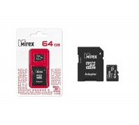 Карта памяти microSDХC MIREX 64 GB UHS-I U1 (class 10) с адаптером