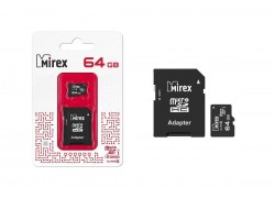 Карта памяти microSDХC MIREX 64 GB UHS-I U1 (class 10) с адаптером