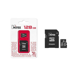 Карта памяти microSDХC MIREX 128 GB UHS-I U1 (сlass 10) с адаптером