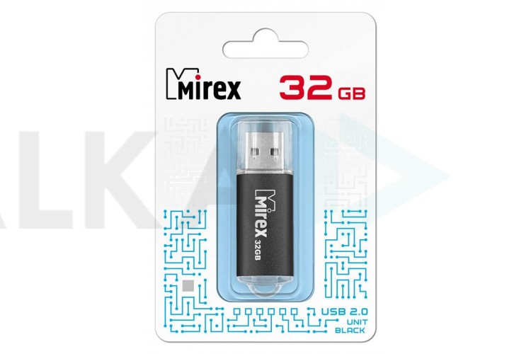 Флешка USB 2.0 Mirex UNIT BLACK 32GB (ecopack)