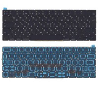 Клавиатура для ноутбука MacBook Pro 13 15 Retina A1706 черная с подсветкой большой Enter