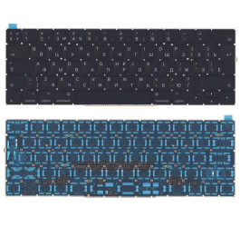 Клавиатура для ноутбука MacBook Pro 13 15 Retina A1706 черная с подсветкой большой Enter