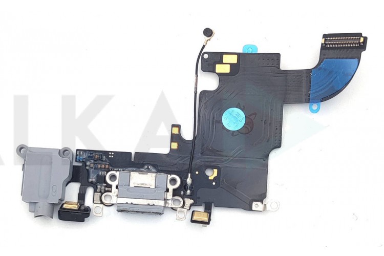 Шлейф для iPhone 6s (4.7) с разъемом зарядки + разъем гарнитуры + микрофон (серый) org разбор