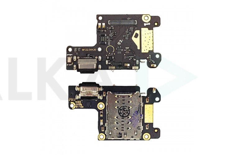 Шлейф для Xiaomi Mi 9T (M1903F10G)/ Mi 9T Pro с разъемом зарядки + коннектор Sim (плата) org