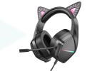 Наушники мониторные проводные с микрофоном BOROFONE BO106 Cute cat ear luminous  gaming headphones (phantom cat)