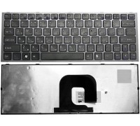 Клавиатура для ноутбука Sony Vaio VPC-YA черная с серой рамкой