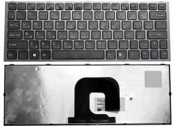 Клавиатура для ноутбука Sony Vaio VPC-YA черная с серой рамкой