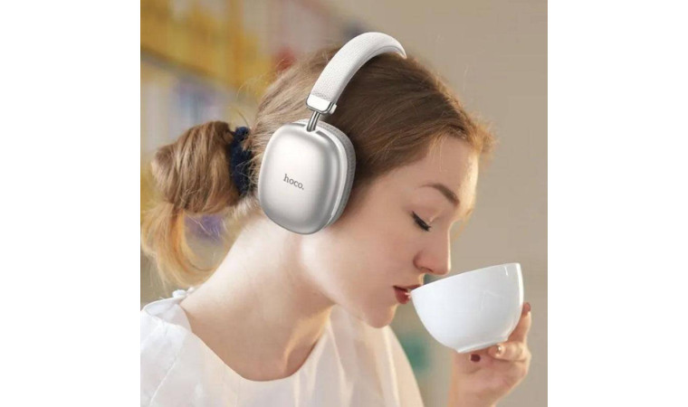 Наушники мониторные беспроводные HOCO W35 wireless headphones Bluetooth (серебристый)