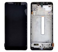 Дисплей для Samsung M526B Galaxy M52 Black в сборе с тачскрином + рамка, 100%