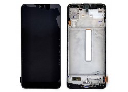 Дисплей для Samsung M526B Galaxy M52 Black в сборе с тачскрином + рамка, 100%