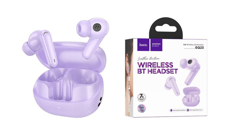 Наушники вакуумные беспроводные HOCO EQ23 wireless BT headset (фиолетовый) Наушники вакуумные беспроводные HOCO EQ23 wireless BT headset (фиолетовый)