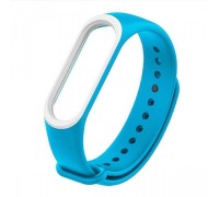 Ремешок силиконовый для XIAOMI MI Band 5  2 цвета синий-белый