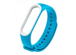 Ремешок силиконовый для XIAOMI MI Band 5  2 цвета синий-белый