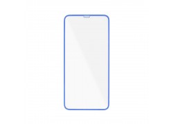 Защитное стекло дисплея iPhone 13 / 13 Pro / 14 / 16E (6.1)  прозрачное со светящейся синей рамкой