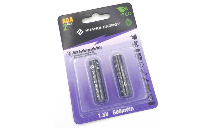 Аккумуляторы Huahui Energy R03 600mAh BL2 2/AAA 2шт для зарядки от USB Аккумуляторы Huahui Energy R03 600mAh BL2 2/AAA 2шт для зарядки от USB