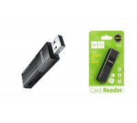 Картридер Card-Reader  HOCO HB20  SD/microSD USB 3.0 черный