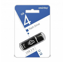 Флешка USB 2.0 Smartbuy 4GB Glossy series Black (SB4GBGS-K)