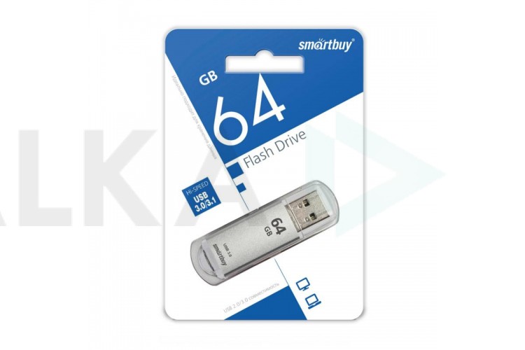 Флешка USB 3.0 Smartbuy 64GB V-Cut Silver (SB64GBVC-S3)