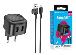 Сетевое зарядное устройство 2USB + кабель MicroUSB BAS21A Special 2100mAh (черный)