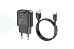 Сетевое зарядное устройство USB + кабель Lightning BOROFONE BA64A Single 2100mAh (белый)