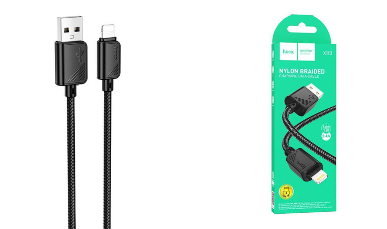 Кабель USB - Lightning HOCO X113 (черный) 1м Кабель USB - Lightning HOCO X113 (черный) 1м
