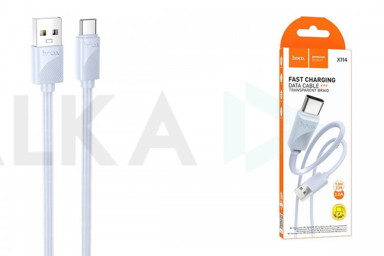 Кабель USB - USB Type-C HOCO X114 (голубой) 1м