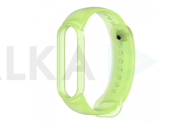 Ремешок силиконовый для XIAOMI MI Band 5/6/7 прозрачно-зеленый