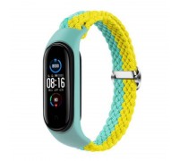 Ремешок тканевый плетеный для XIAOMI MI Band 3/MI Band 4 двухцветный желто-бирюзовый