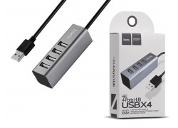 Разветвитель USB HUB 2.0 HOCO HB1 на 4 порта (Space Gray)