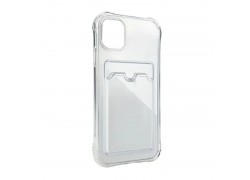 Чехол силиконовый iPhone 11 (6,1) с отделением под карту (прозрачный)