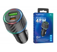 Автомобильное зарядное устройство АЗУ USB + Type-C BOROFONE BZ21 PD 48W + QC3.0 (черный)