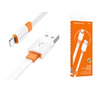 Кабель USB - Lightning BOROFONE BX89 2,4A (бело-оранжевый) 1м 