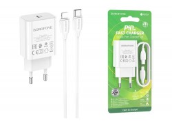 Сетевое зарядное устройство USB-C + кабель Lightning - Type-C BOROFONE BA65A  charger PD20W (белый)