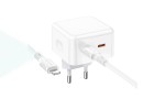 Сетевое зарядное устройство 2USB-C + кабель Lightning - Type-C BOROFONE BA76A PD35W (белый)