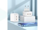 Сетевое зарядное устройство 2USB-C + кабель Lightning - Type-C BOROFONE BA76A PD35W (белый)