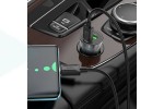 Автомобильное зарядное устройство АЗУ USB + Type-C HOCO Z47A Transperent PD30W+QC3.0 (черный прозрачный)