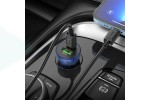 Автомобильное зарядное устройство АЗУ USB + Type-C HOCO Z47A Transperent PD30W+QC3.0 (черный прозрачный)