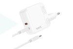 Сетевое зарядное устройство 2USB-C + кабель Type-C-Type-C HOCO C110A Luckyl PD35W + QC3.0 (белый)