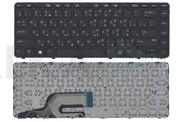 Клавиатура для ноутбука HP ProBook 430 G3 черная с рамкой
