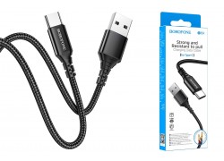 Кабель USB - USB Type-C BOROFONE BX54, 2,4A (черный) 1м (в оплетке)