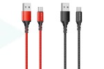 Кабель USB - USB Type-C BOROFONE BX54, 2,4A (черный) 1м (в оплетке)