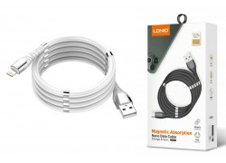 Кабель USB - MicroUSB LDNIO LS511 2.4A медь, 86 жил, магнитная оплетка 1m (белый) (У)