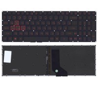 Клавиатура для ноутбука Acer Nitro 5 AN515-51 черная с красной подсветкой