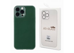Чехол стекло + силикон для iPhone 14 (6,1) AG-GLASS ( звенящий зеленый)