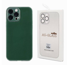 Чехол стекло + силикон для iPhone 14 (6,1) AG-GLASS ( звенящий зеленый)