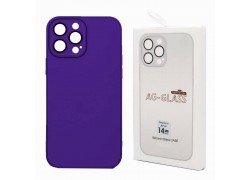 Чехол стекло + силикон для iPhone 14 (6,1) AG-GLASS ( темно-фиолетовый)